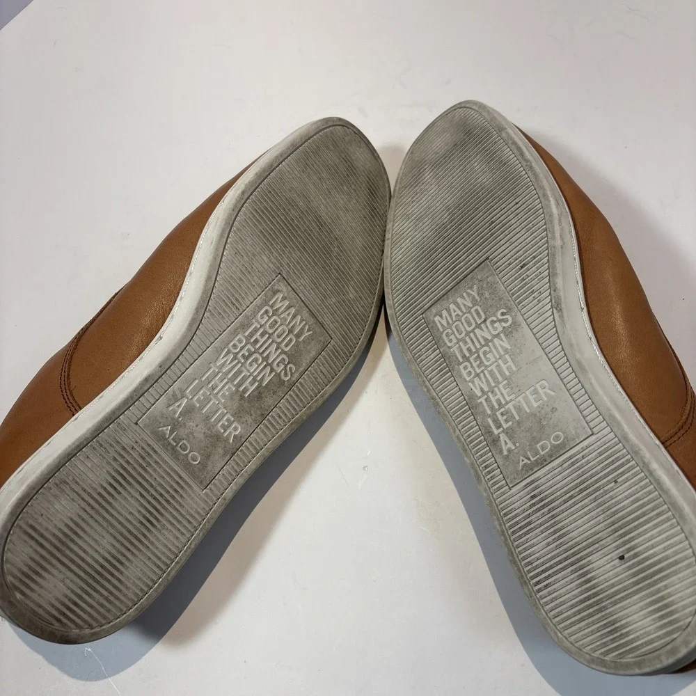 Aldo Men's Brown Leather Casual Shoes Size 9.5‎ Lace Up